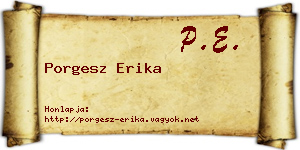 Porgesz Erika névjegykártya